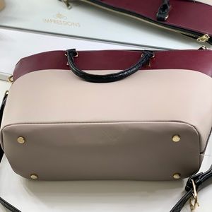 H&M Wine and tan Tote! Perfect for fall